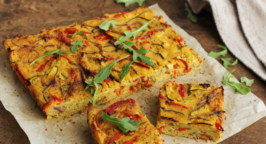 Focaccia di ceci e verdure