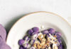 Gnocchi viola con fonduta al taleggio e mandorle tostate