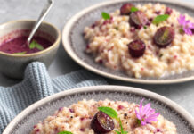 Risotto uva nera, more e bitto