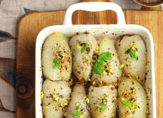 Cipolle bianche ripiene al forno