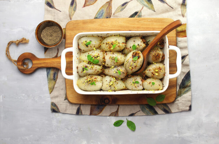 Cipolle bianche ripiene al forno