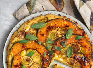 Tarte tatin di patate, zucca e porri