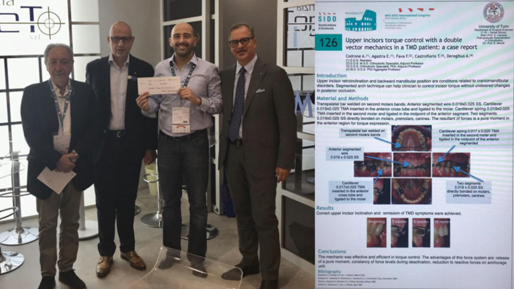 “Upper incisors torque control with a double vector mechanics in a TMD patient: a case report” è il poster vincitore del I Premio Franco Bruno.