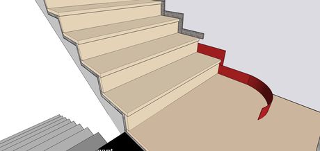 Solo dopo avere posato ed eventualmente stuccato la pavimentazione finale di marmo si passa alla rifilatura della parte eccedente della Fascia Laterale. Il passaggio successivo consiste nella posa del battiscopa, avendo cura di sigillare con silicone la fuga tra la base del battiscopa e il marmo di rivestimento.