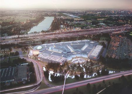 Rendering del centro commerciale Westfield Milan che aprirà nell'area dell'ex dogana di Segrate