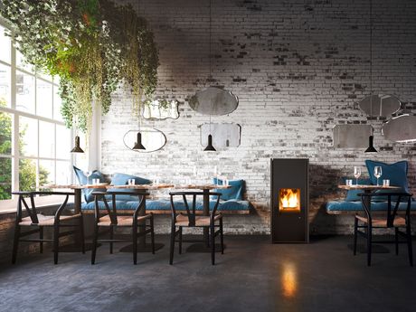 Klin permette la canalizzazione dell’aria calda in più ambienti attraverso il sistema brevettato Comfort Air (foto Mcz)