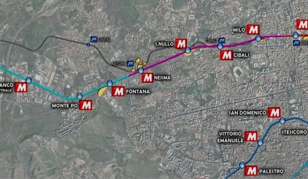 il nuovo tracciato della mm catania