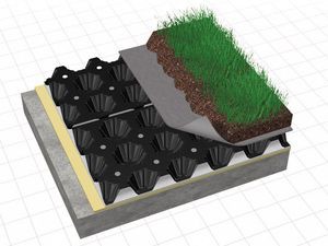 Membrana alveolare microperforata in lastre con rilievi trono conici da 20 mm.