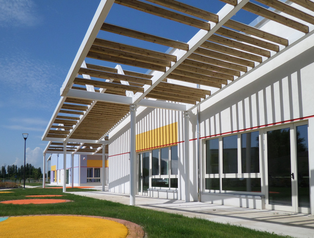  Il prospetto est della scuola d’infanzia.