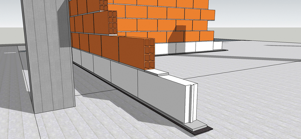 Isolamento del piede delle murature interne (foto Ytong_Xella)