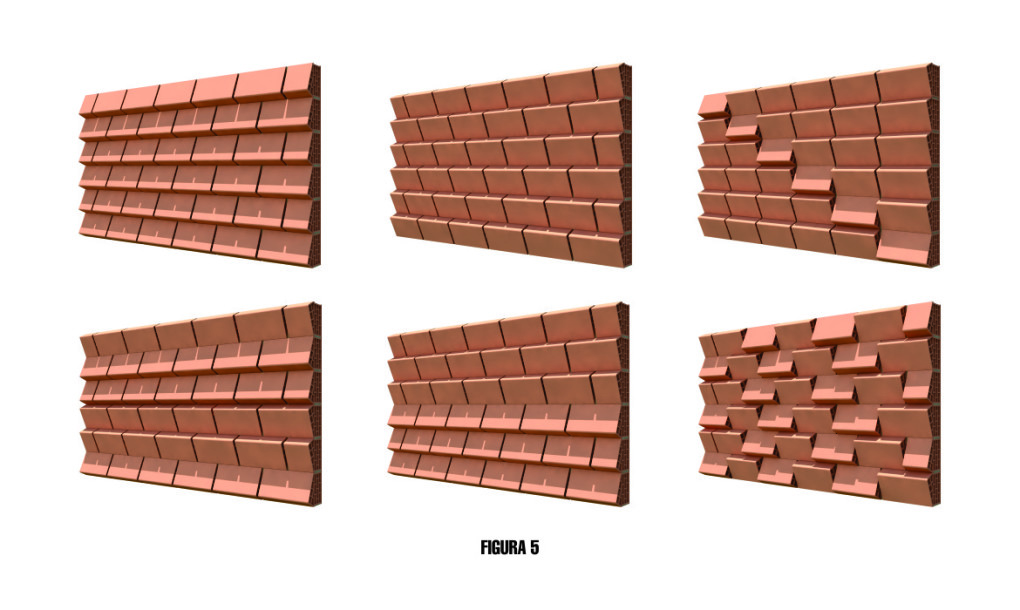 Le diverse configurazioni ottenibili dalle combinazioni di posizione dei blocchi (foto di Sumart Diseño y Arquitectura)