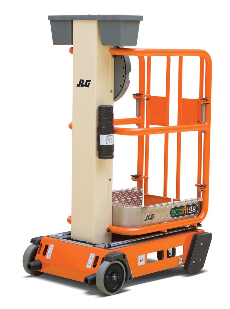 EcoLift 1.5 nei colori Jlg arancio e crema.