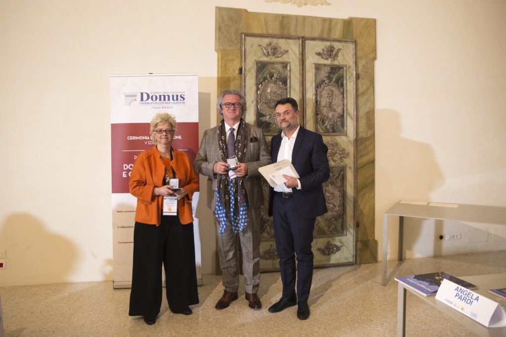 Premio Internazionale Domus Restauro e Conservazione 2016 – cerimonia di consegna della medaglia d’oro ai progettisti: ing Patrizia Bagliano, ing phd Carlo Ostorero, prof arch Marcello Balzani.