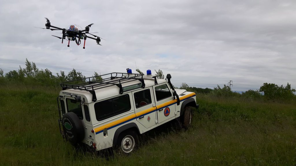 Utilizzo di droni per il monitoraggio dei rischi idrogeologici.