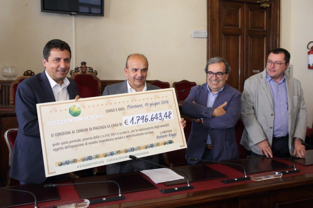 Piacenza premiata per la veloce attuazione del trasferimento demaniale di 4 caserme. 