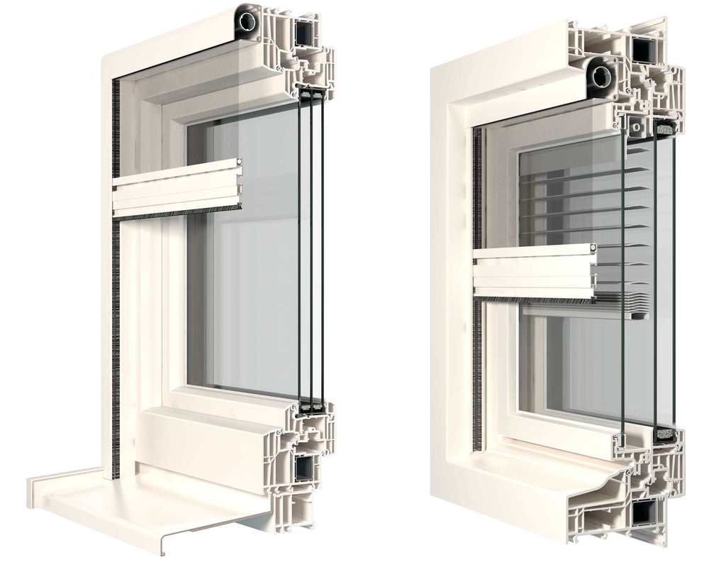 Zanzariera fissata sul telaio e zanzariera integrata nel monoblocco (foto Finstral)