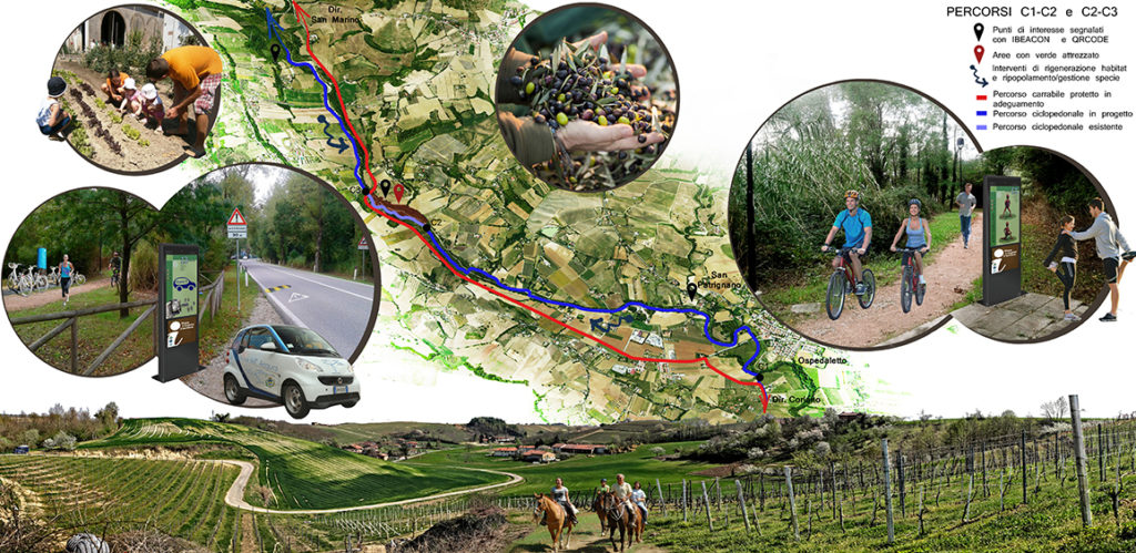 Il progetto include la realizzazione di linee viari e ciclopedonali, il recupero dell'ex polveriera e la rinaturalizzazione del fiume Marano.