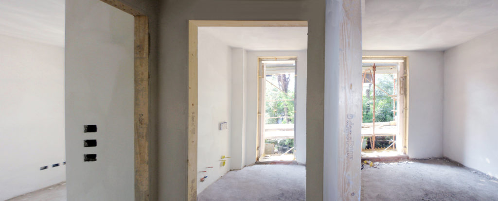 Completamento del sottofondo e intonaco interno.