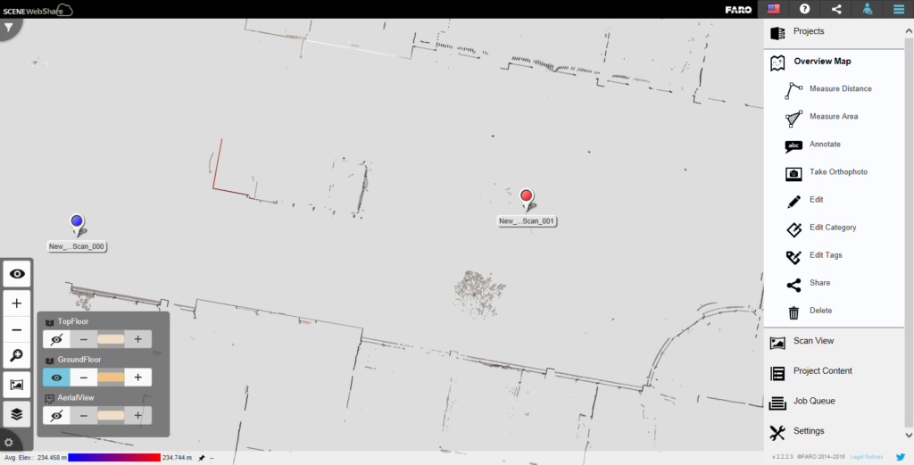 L'interfaccia del software Scene 6.1 (foto Cam2)