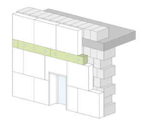 Esempio di applicazione dei pannelli in lana minerale lamellare Smart Wall FKL C1.
