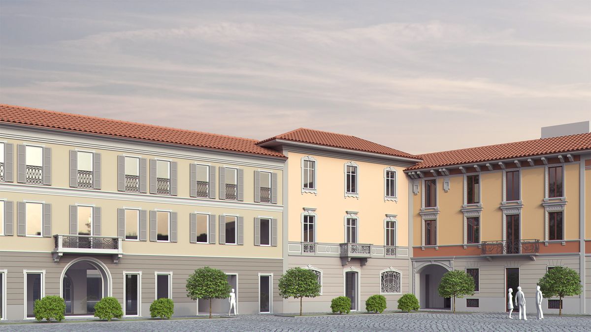 Render della Residenza del Conte di Busto Arsizio: le prime case saranno pronte alla fine di quest'anno.