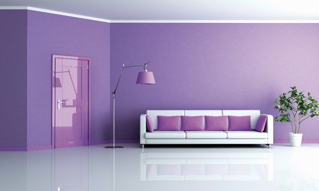 Nell’immagine, ambiente living con parete realizzata con la collezione Resina Materia di Elekta, effetto Lumina. Finitura trasparente lucido. (foto Elekta Painting)