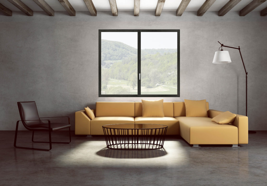 Ester di Es Finestra a due ante con apertura interna, nella finitura Legno Caffè (foto Es Finestra)