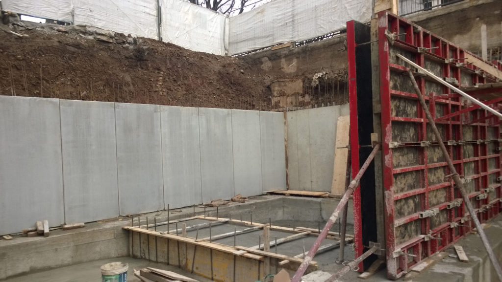 Muri controterra al piano interrato.