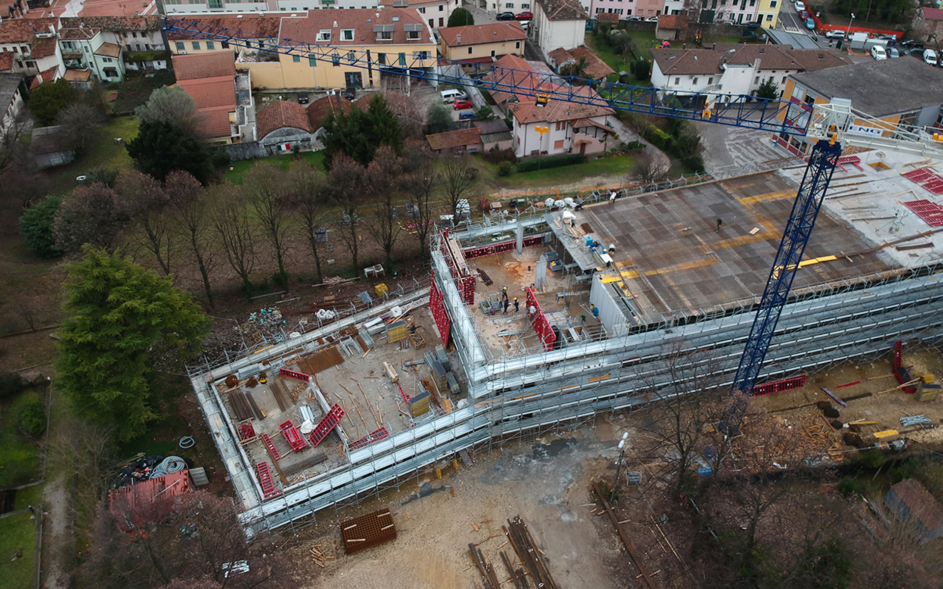 Primo lotto della scuola in fase di costruzione