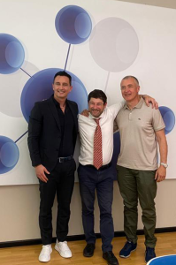 Da sinistra, Giuseppe Rinaldi, vicepresidente Edilizia, al centro Alessandro Augello, presidente, a destra Paolo Garbagna, vicepresidente Imballaggio.