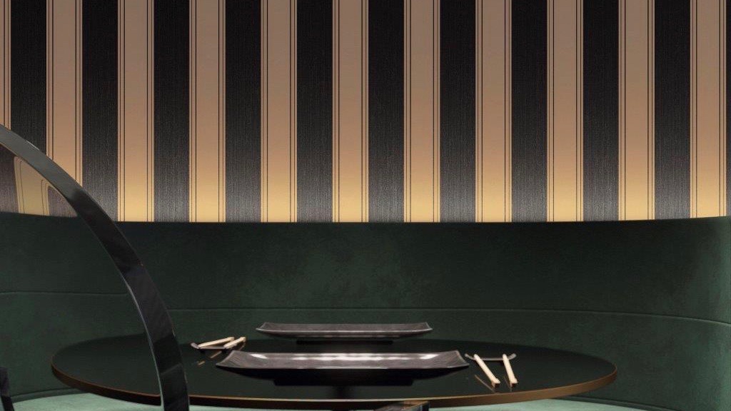 L’ac di Porcelanosa. Motivi geometrici e naturali alle pareti