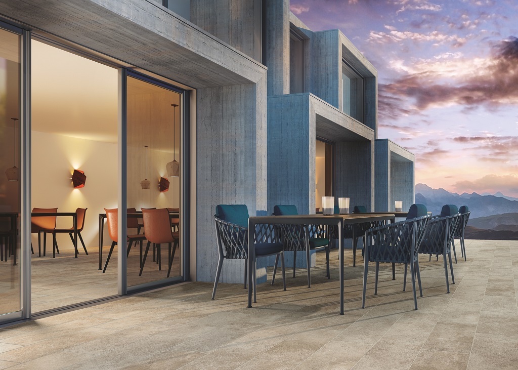 Casalgrande Padana. Lo stile essenziale del gres porcellanato effetto cemento