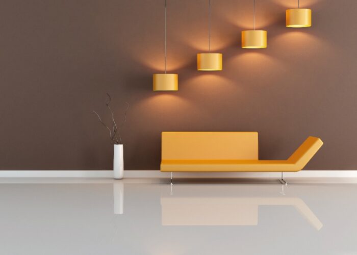 brown and orange living-room