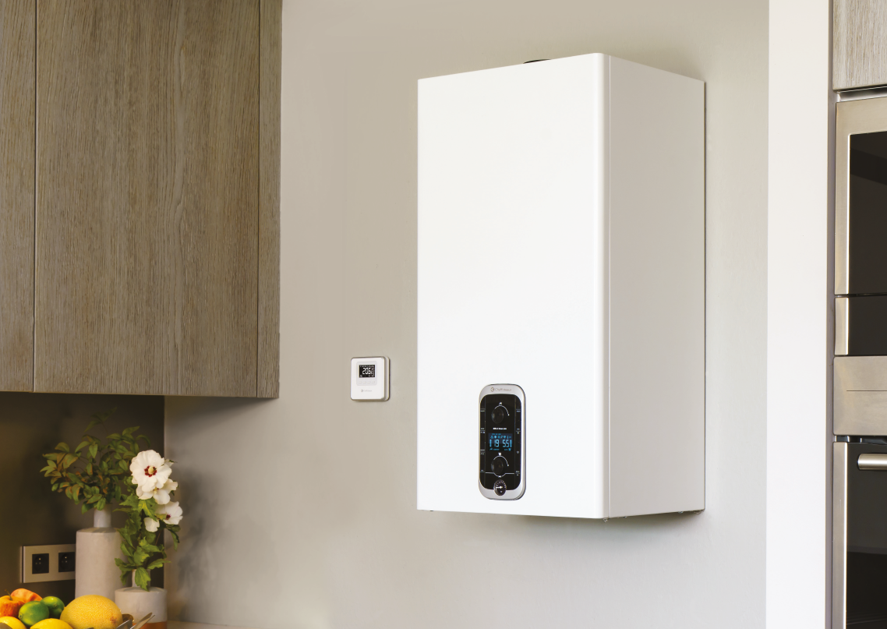 Caldaia a gas a condensazione potente e con controllo elettronico della combustione