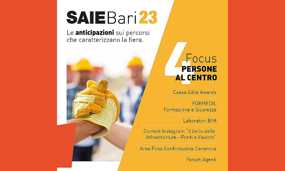 I percorsi che caratterizzano il Saie Bari 2023: Le persone al centro