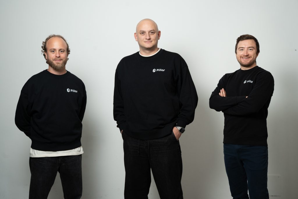 Gabriel Guinea Montalvo, Paolo Tarsia Incuria e Lorenzo Demaio, fondatori di Pillar, startup fintech per l'edilizia