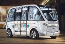 Electric bus without driver under test in Merano