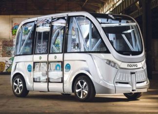 Electric bus without driver under test in Merano