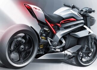 Compact and light Triumph, thanks to the electric motor