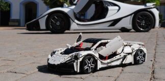 Lego model with 10 electric motors