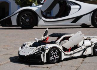 Lego model with 10 electric motors