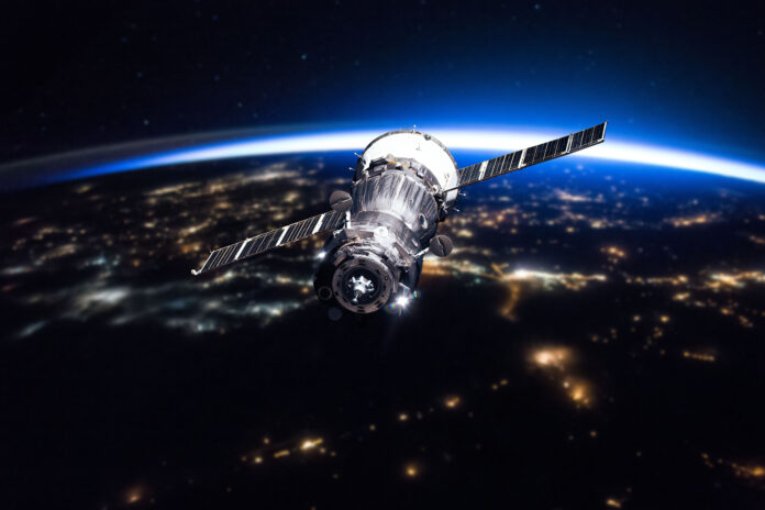 Planet Earth. Spacecraft launch into space. Elements of this image furnished by NASA.