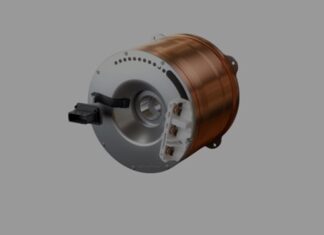 Trucks, electric motors on the stage