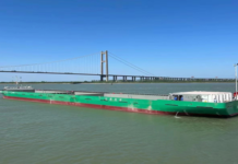 Tested the full electric container ship