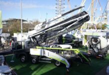 Building industry, the new electric Cifa pump in the yard