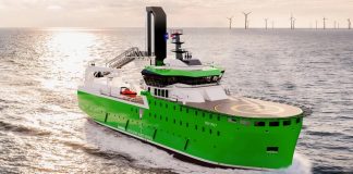Full electric ship charged with wind energy