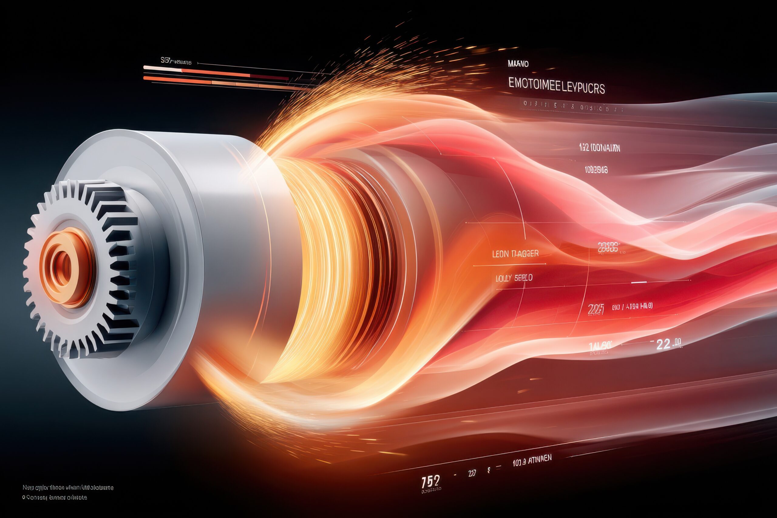 Electric motor software interface visualizing performance, thermal flow and rotor dynamics in engineering display