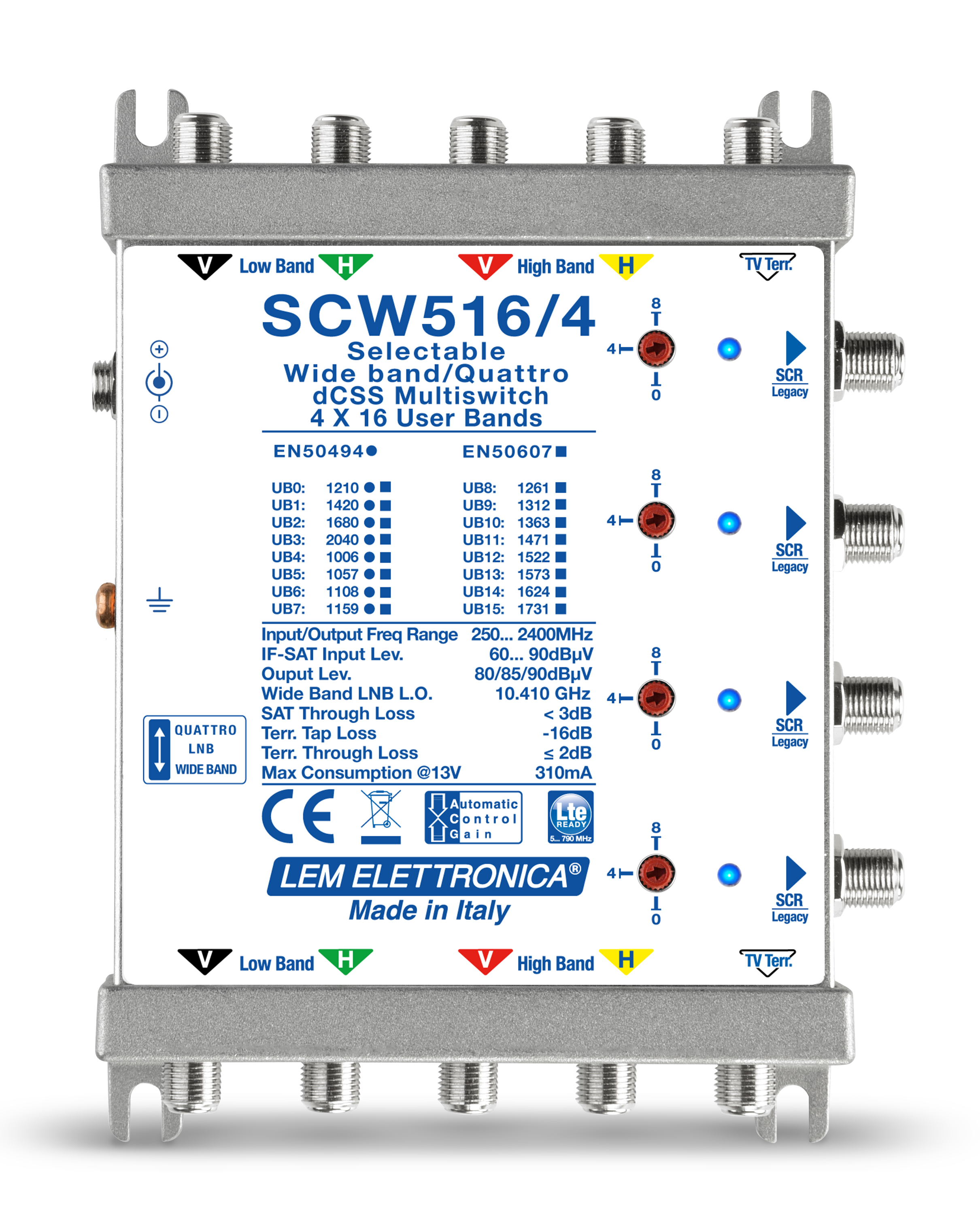 4 In 1 4 X 1 DiSEqc 4-way Wideband Switch DS-04C High Isolation Connect 4 Satellite Dishes 4 Lnb For Satellite Receiver - Foto 6