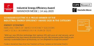 Schneider Electric vince l’Industrial Energy Efficiency Award
