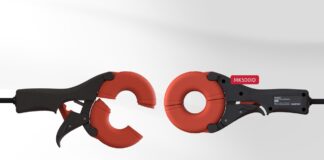 Il trasduttore a pinza MK500ID di Danisense misura fino a 500 A con tecnologia fluxgate, con precisione del &plusmn;0,1% e banda a 1 MHz.